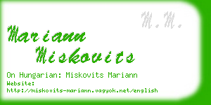 mariann miskovits business card